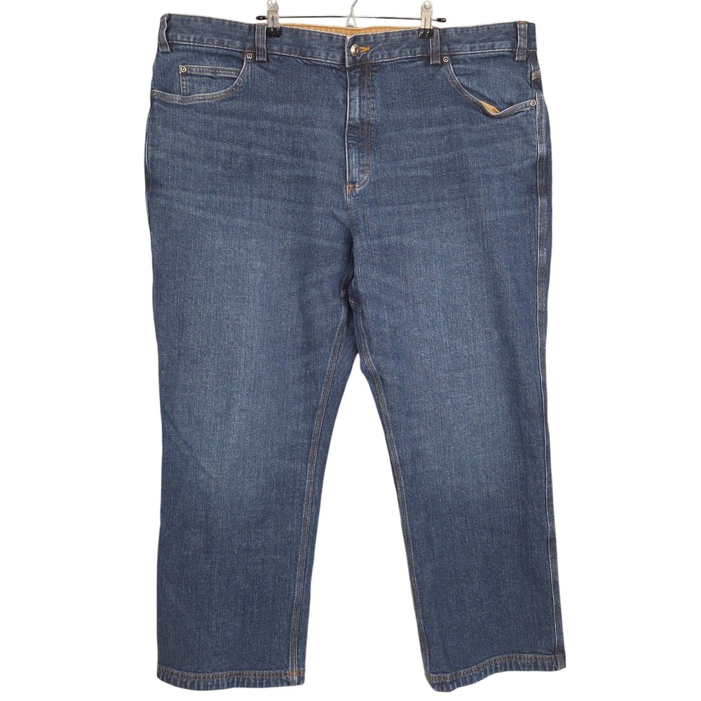 Duluth Trading Jeans Men 46x30 Flex Ballroom Utility Blue Denim Straight Relaxed